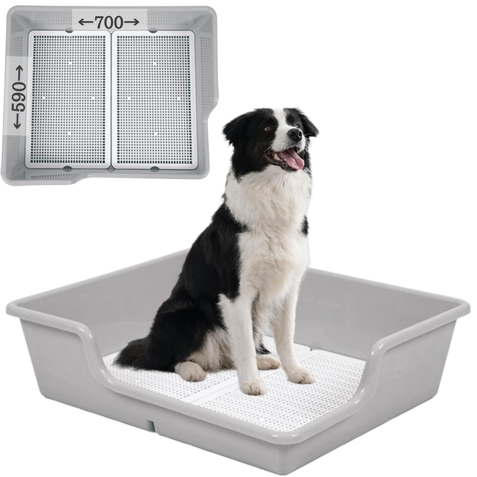 Amazon | 犬 トイレ トレー 特大 スーパー ワイド (グレー, XXL) | I'm